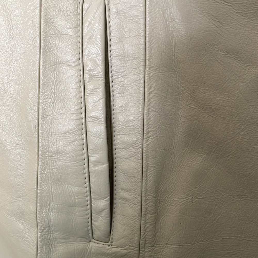 Women’s Excelled Collection Genuine Leather Jacket - Cream - Picture 6 of 12